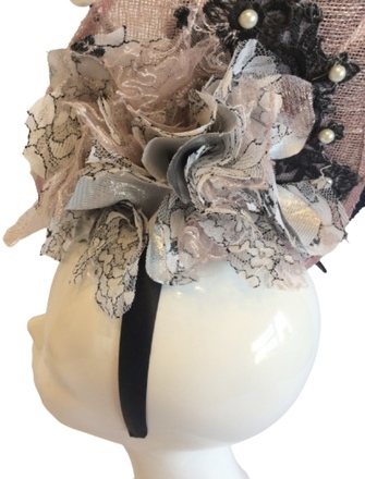 Lilac black Lace Hat 