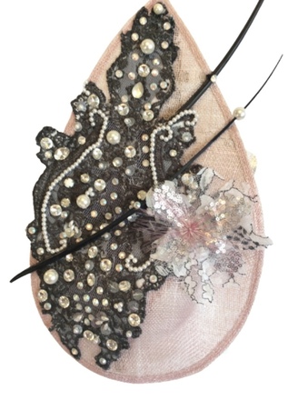 Lilac black Lace Hat 