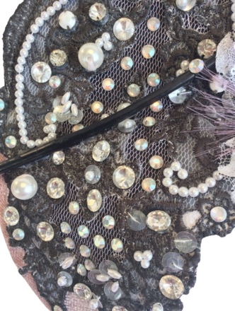 Lilac black Lace Hat 