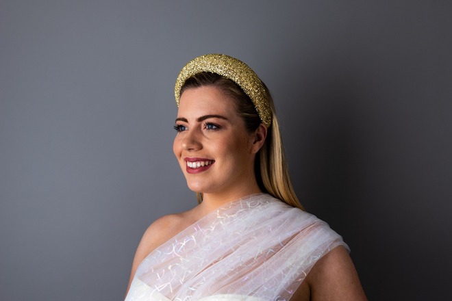 Crazy in Love metallic Gold Wedding crown Headband