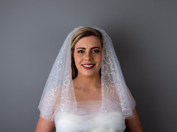 For Sale: Love Is in the Air wedding veil with heart motif