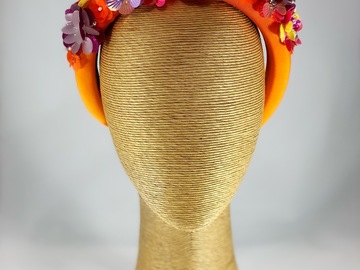 For Sale: B.Joyous Orange/Fuchsia Headpiece by Melissa-Gaye Designs
