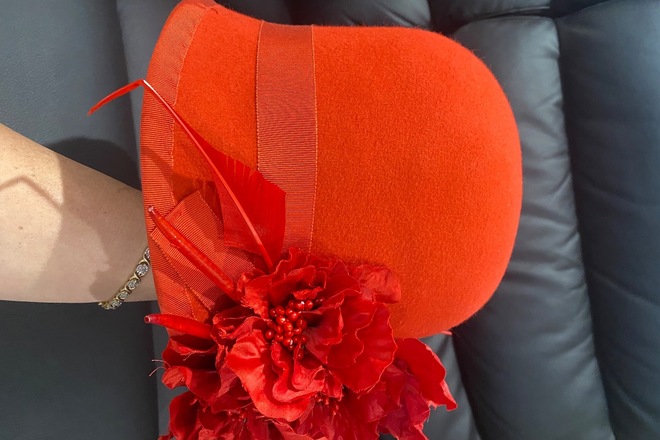 Red Felt Bucket Hat 