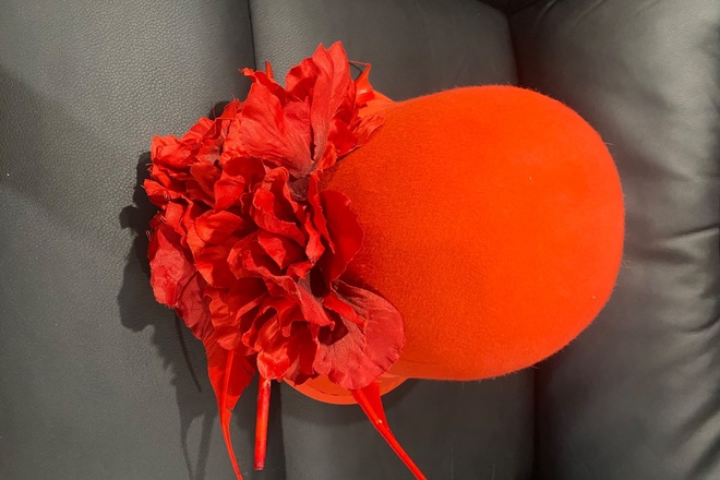 Red Felt Bucket Hat 