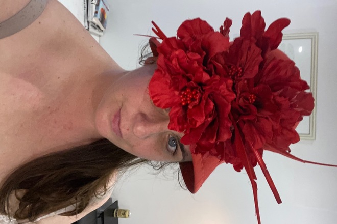 Red Felt Bucket Hat 