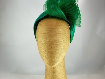 For Sale: B.Candid Green Headpiece by Melissa-Gaye Designs 