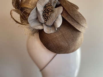 For Sale: Bronze swirl with leather flowers