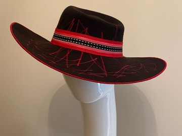 For Sale: Red and black  Embellished hat