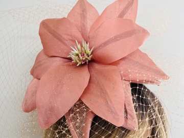 For Sale: Handmade Dusty Pink Silk Lily Fascinator 