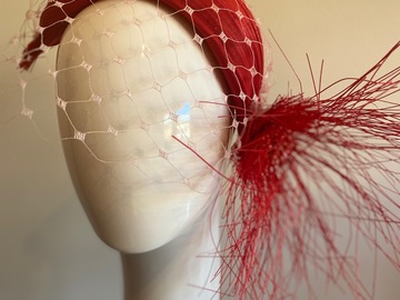For Sale: Red Bandeau  with a flower spritz!