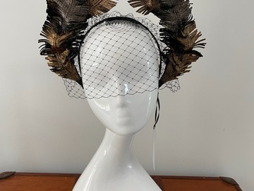 For Sale: Metallic Leather Feather Crown 