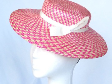 For Sale: Candy Girl - Pink and Cream Boater