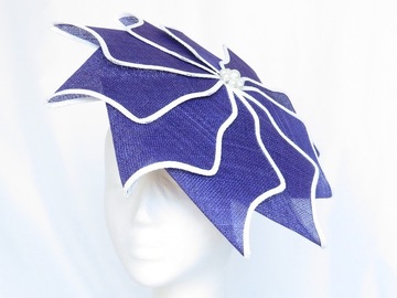 For Sale: Purple Magic - Purple and White Geometric Hat