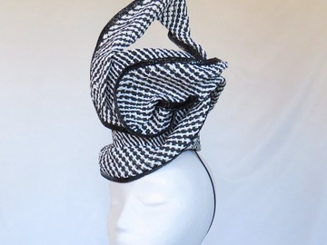 For Sale: Ostentatious Diva - Black and White Top Hat
