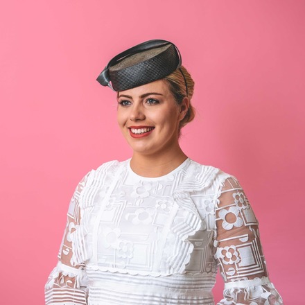 Jacqui Pillbox with knot trim