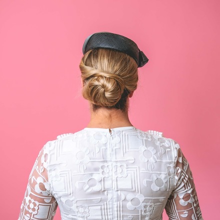 Jacqui Pillbox with knot trim