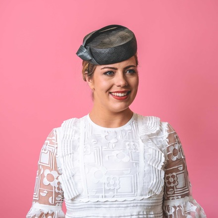 Jacqui Pillbox with knot trim