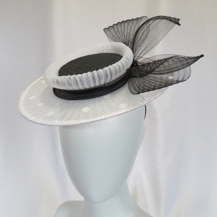 Black and White Mini Boater