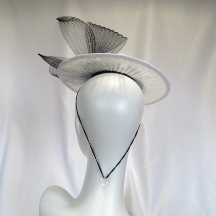 Black and White Mini Boater