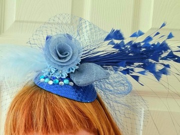 For Sale: Powder and Royal blue large fascinator