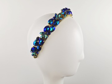 For Sale: Blue & Gold Crystal Headband - Genevieve