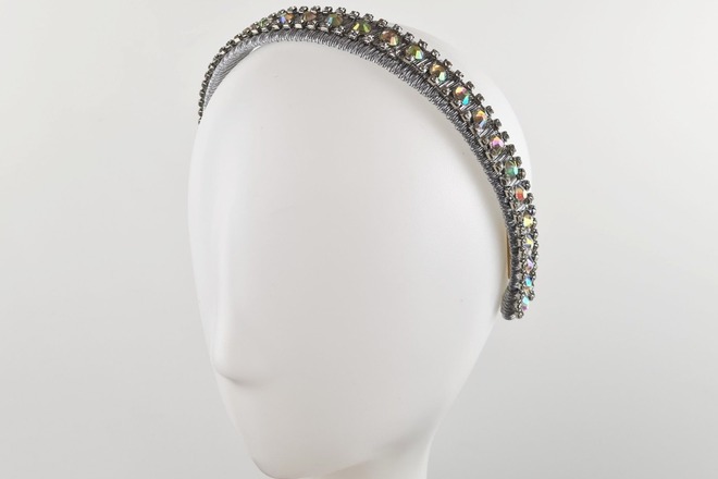 Embellished Silver Crystal Headband - Régine