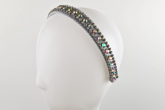Embellished Silver Crystal Headband - Régine