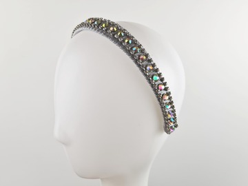 For Sale: Embellished Silver Crystal Headband - Régine