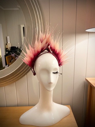 Pink Ombré  Feather Crown