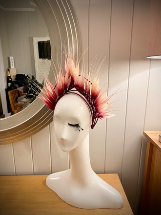 Pink Ombré  Feather Crown