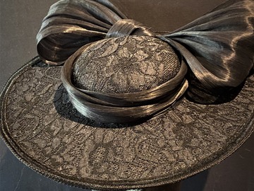 For Sale: BEAUTIFUL Black lace boater - DERBY DAY