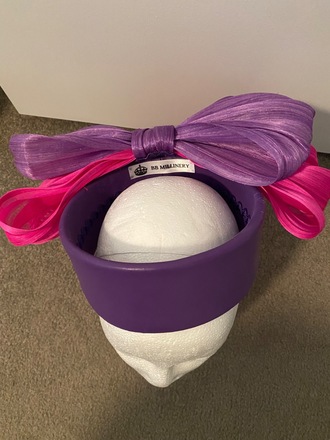 Pink and purple leather Bow crown