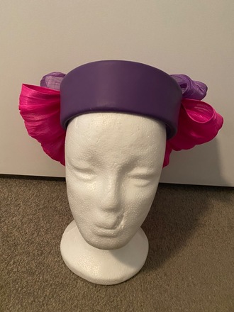 Pink and purple leather Bow crown