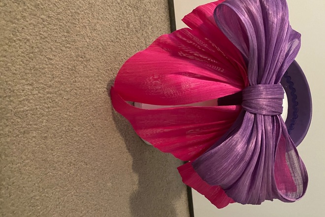 Pink and purple leather Bow crown