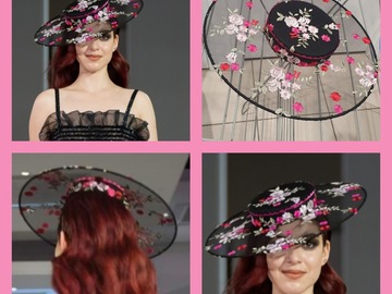 For Sale: Stunning floral boater with ethereal brim