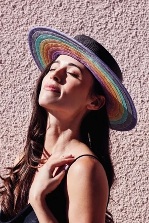 Lisa Tan Millinery Rainbow Boater