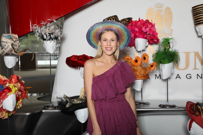 Lisa Tan Millinery Rainbow Boater