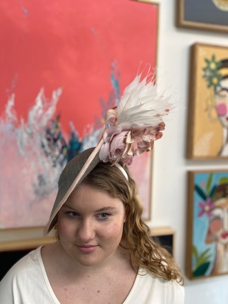 Floral Sinamay Platter Hat