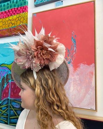 Floral Sinamay Platter Hat