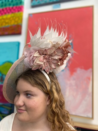 Floral Sinamay Platter Hat