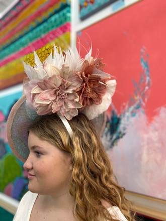 Floral Sinamay Platter Hat