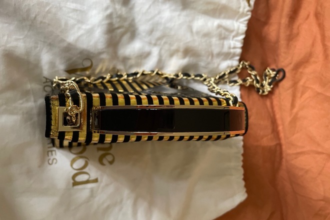 Vivienne Westwood Black & Gold Stripe Clutch Ella Bag