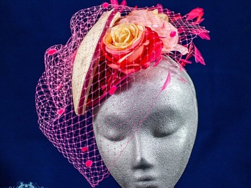For Sale: Straw and Floral Percher Hat