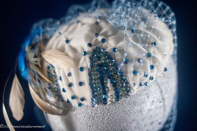Velvet Blues Pillbox with veil