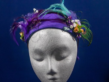 For Sale: Purple & Gold, Feathered and Flowered Headband