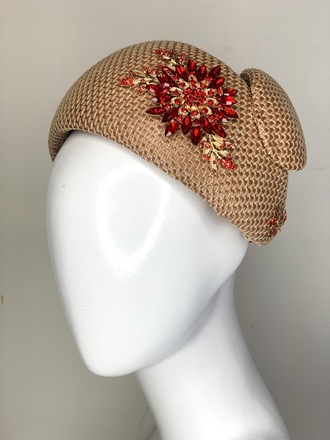 Hepburn Halo with red & gold jewels