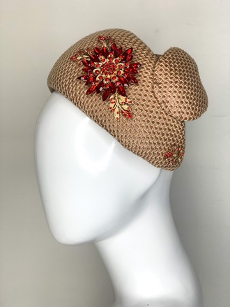 Hepburn Halo with red & gold jewels