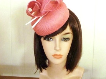 For Sale: Light Pink Hat with White Straw