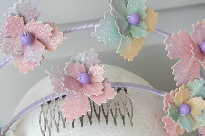 Rainbow pleather halo crown
