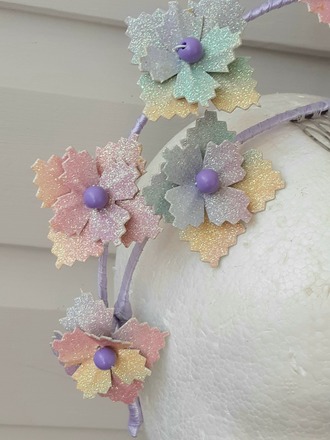 Rainbow pleather halo crown